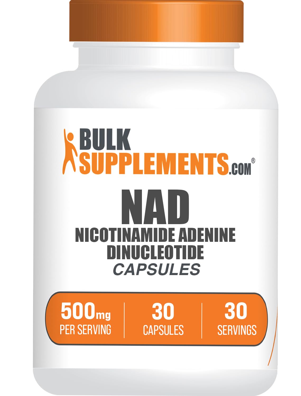 BulkSupplements.com NAD Capsules - Nicotinamide Adenine Dinucleotide, NAD Supplement 500mg - for Energy Support, Pure & Gluten Free, 1 Capsule per Serving, 30 Capsules (Pack of 1) BulkSupplements uk supplements