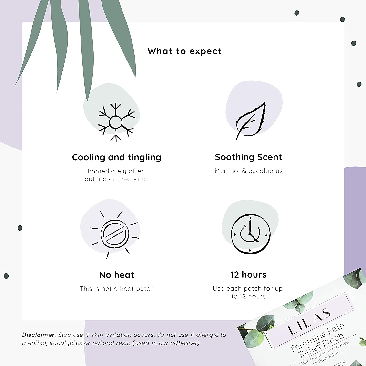 LILAS Period Cramps Pain Relief Patch - Pack of 5 LILAS uk supplements