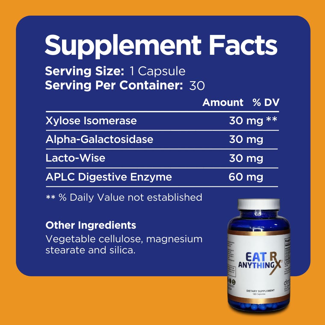 Dirobi Eat Anything Rx Xylose Isomerase Supplement, Digestive Enzymes for Fructose Dirobi uk supplements