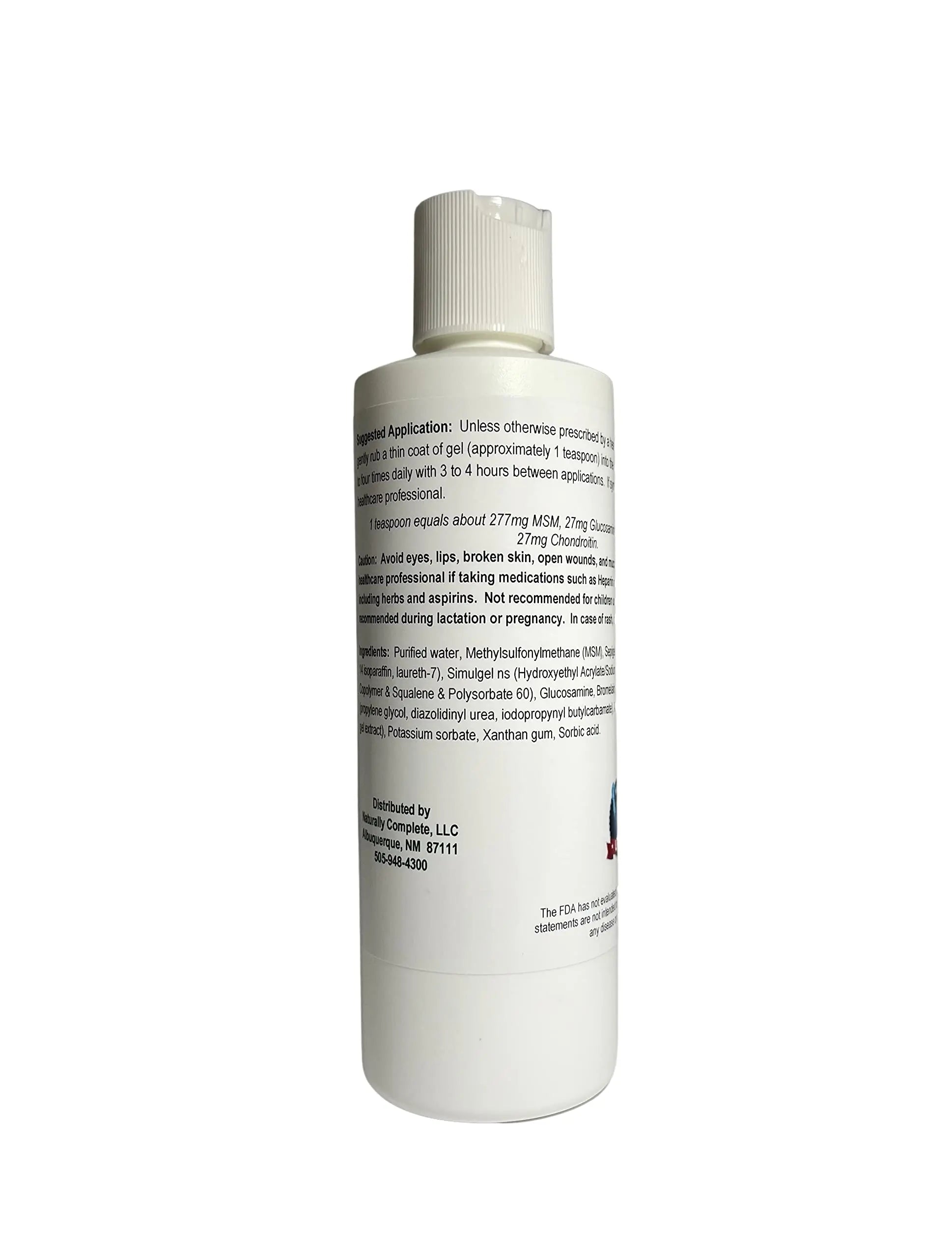 Naturally Complete MSM Plus Glucosamine Bromelain & Chrondroitin 8 oz. Bottle Naturally Complete uk supplements