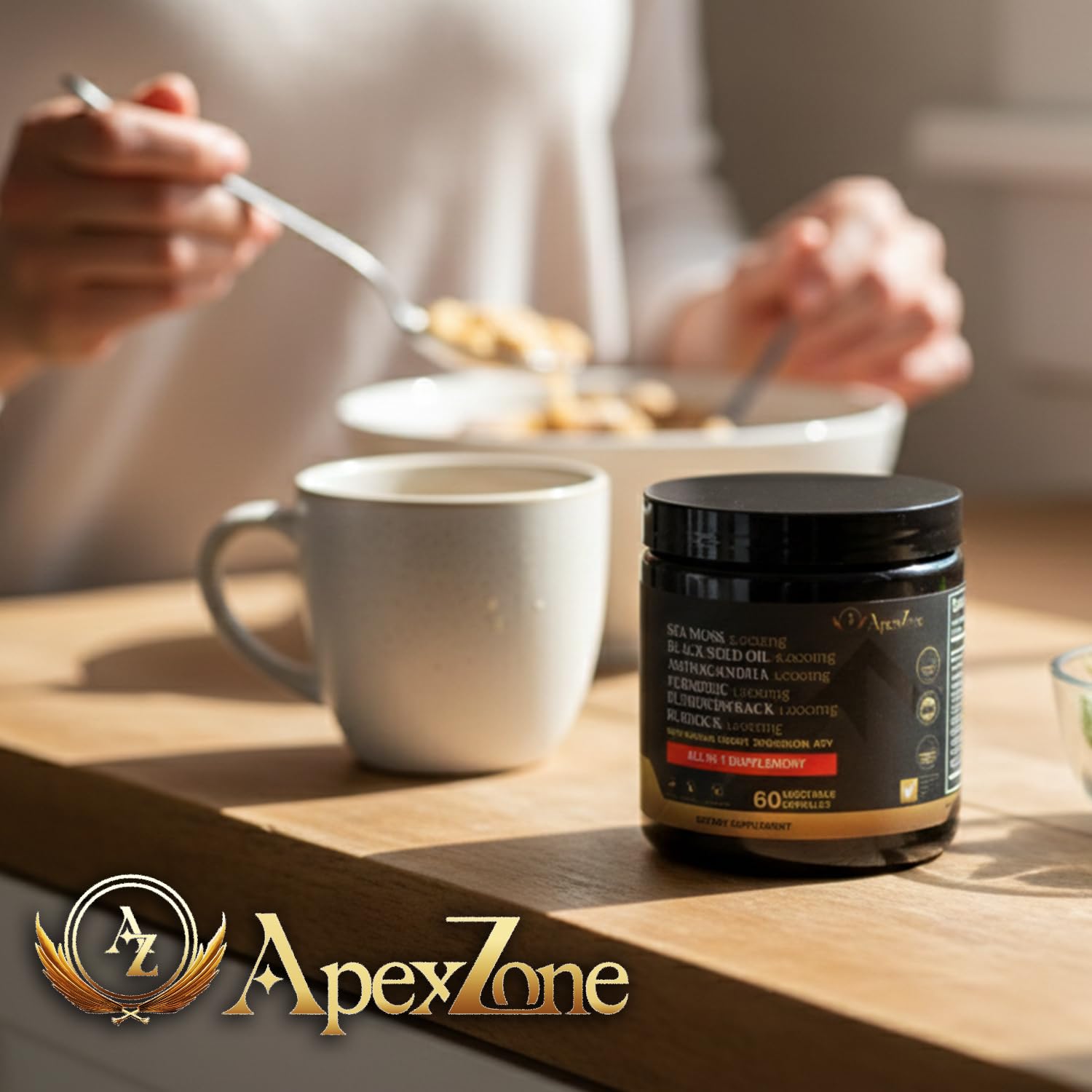 AZ ApexZone True Sea Moss Capsules Black Seed Oil Ashwagandha Burdock Root, Tumeric Supplement with Manuka Honey, Dandelion Root ACV - 60 Capsules - Multi Vitamin AZ ApexZone uk supplements