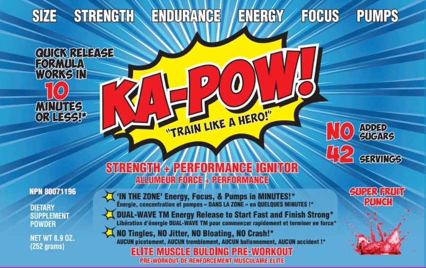 PREWORKOUT TESTOSTERONE BOOSTER - KA-POW! The Fastest Hitting ANABOLIC PRE HERO SUPPLEMENTS uk supplements