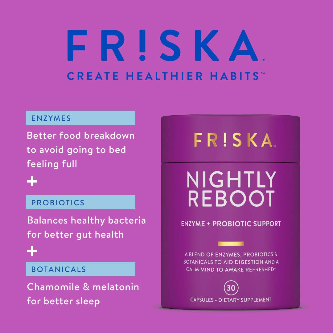 FRISKA Nightly Reboot Enzyme and Probiotics Supplement, Promotes Better Digestion FR!SKA uk supplements
