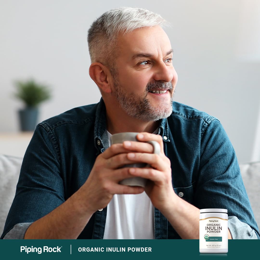 Piping Rock Organic Inulin Powder | 15 oz | Soluble Fiber Supplement | FOS Powder | Vegetarian, Non-GMO, Gluten Free Piping Rock uk supplements