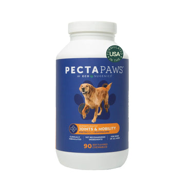 ecoNugenics PectaPaws Chewable Dog Supplements – Beef Flavor, 90 Count – PectaSol Modified Citrus Pectin + Glucosamine HCI for Dogs of All Ages, Supports Mobility, Joints, Immune Function, Pain Relief EcoNugenics uk supplements