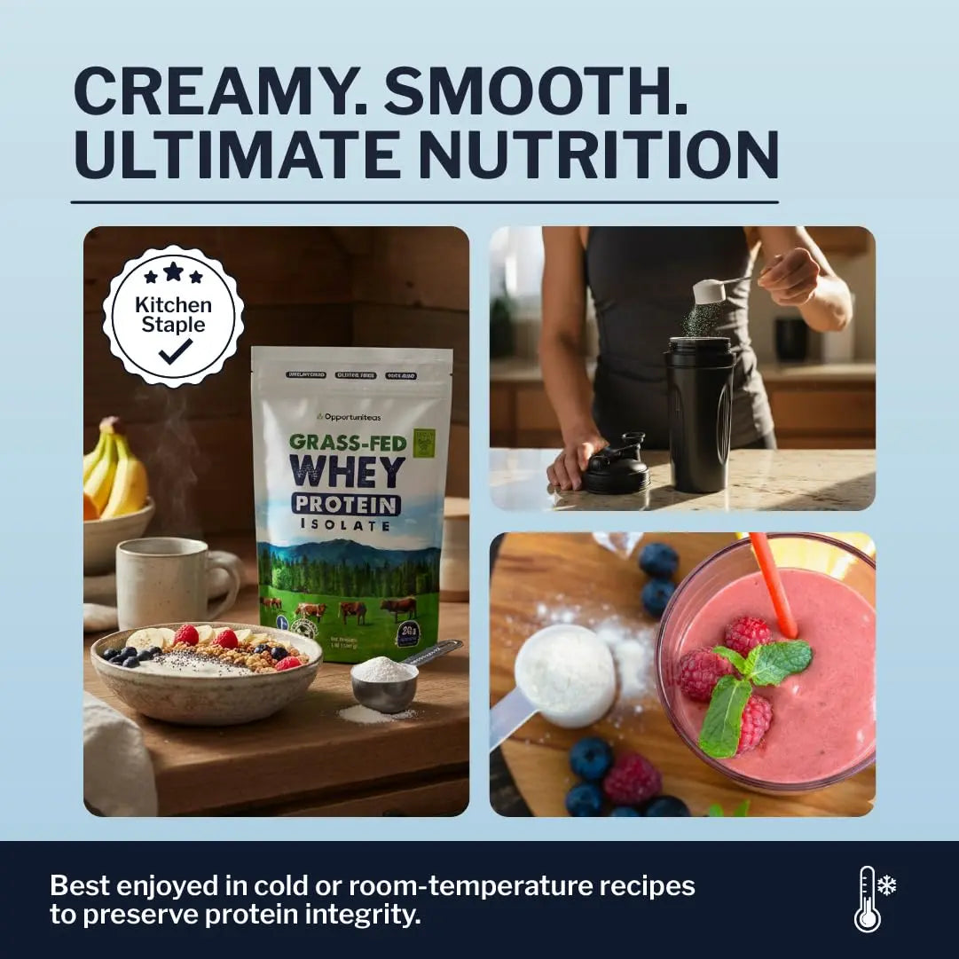Opportuniteas Grass Fed Whey Isolate Protein Powder – Unflavored, Heavy-Metal Tested, 28g Protein, Sourced from Ireland, Hormone-Free, Non-GMO, Packaged in USA – 1lb Opportuniteas uk supplements