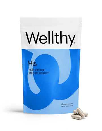 Wellthy His Daily Natural Multivitamin for Men, Premium Prostate Support Supplement, Support Hair Growth (30 Day) Wellthy uk supplements