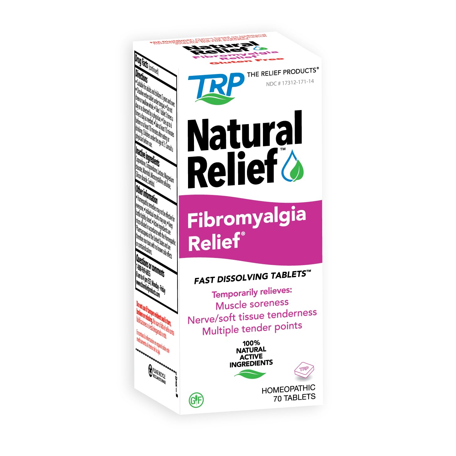 The Relief Products Natural Fibromyalgia Temporary Relief of Muscle Soreness Discomfot Tenderness Difficulty Moving & Joint Pain - 70ct TRP THE RELIEF PRODUCTS uk supplements