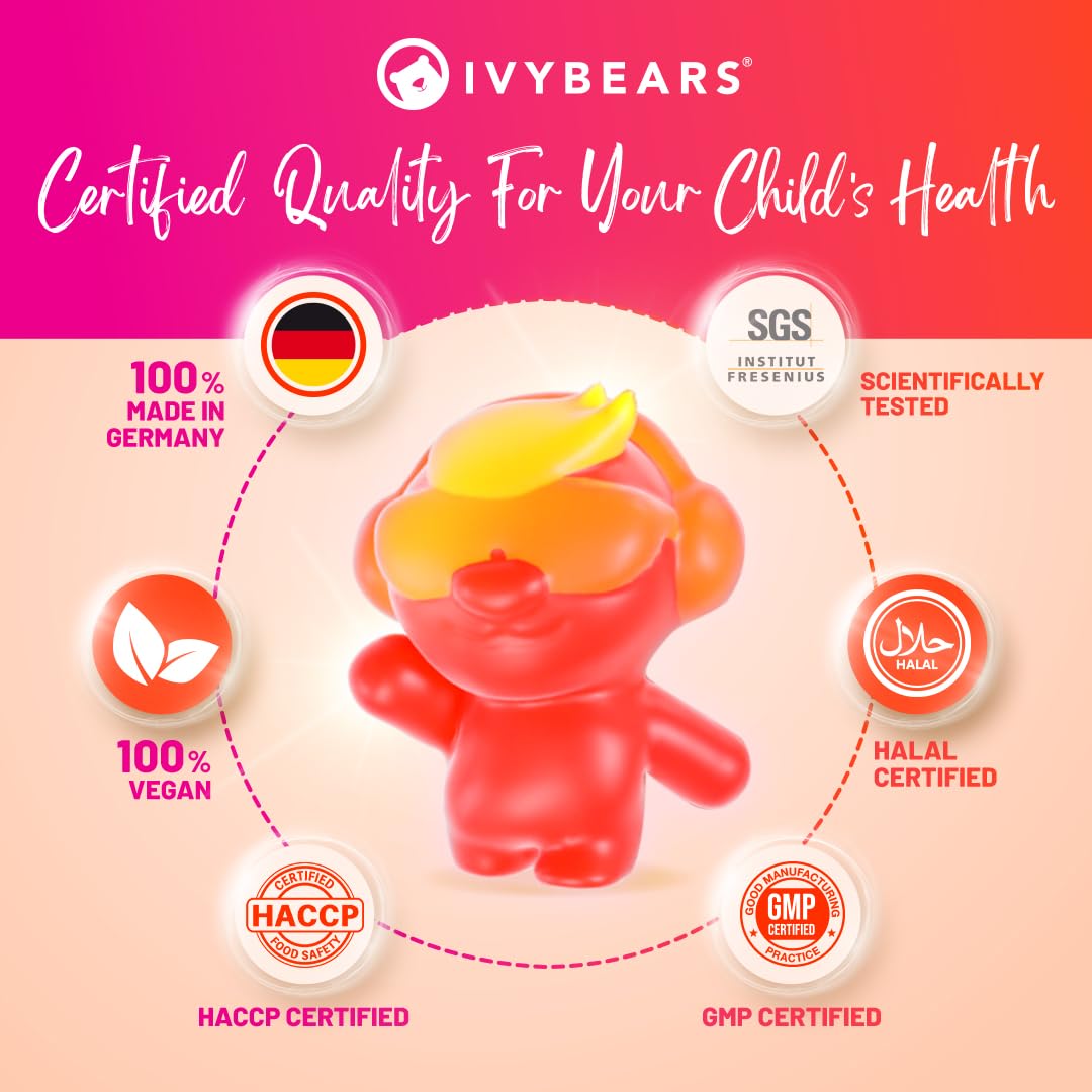 IvyBears® Superpower Kids - Multivitamin Gummies for Immune Support - Strengthen Children's Immune Systems with Vitamins C, D2, B6, A IvyBears uk supplements