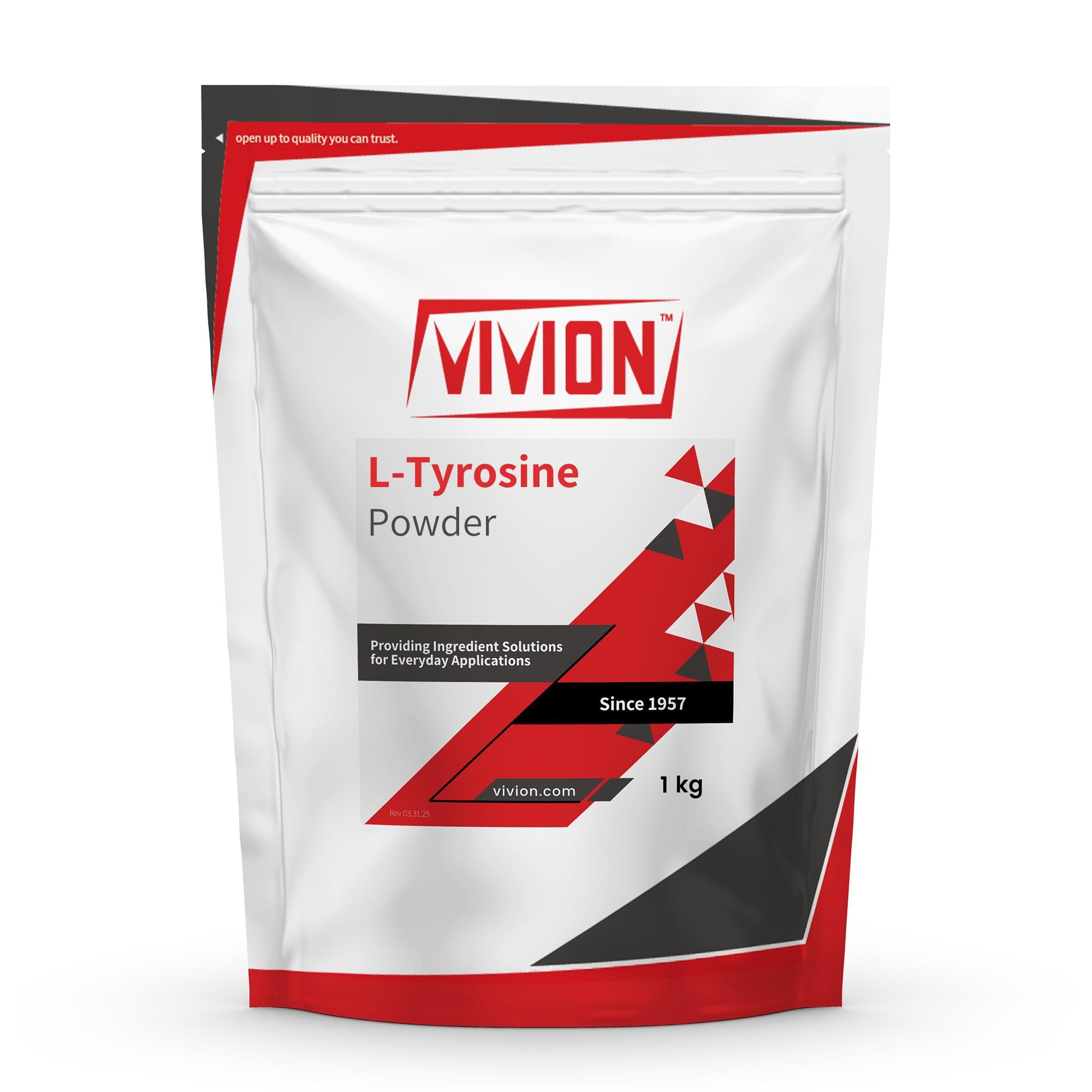 L-Tyrosine Powder 1000 Grams - Nootropic & Sports Nutrition Amino Acid - Powdered for Cognitive, Mood & Stress Support Tablet Capsule Formulations - 1 kg (2.2 lb) Vivion uk supplements