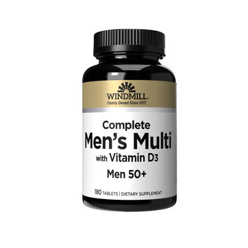 Windmill Natural Vitamins Men’s Multi 50+, with Vitamin D3, Mens Multivitamins for Daily Nutritional Support, Multivitamin for Men, 180 Tablet, 180 Day Supply Windmill uk supplements