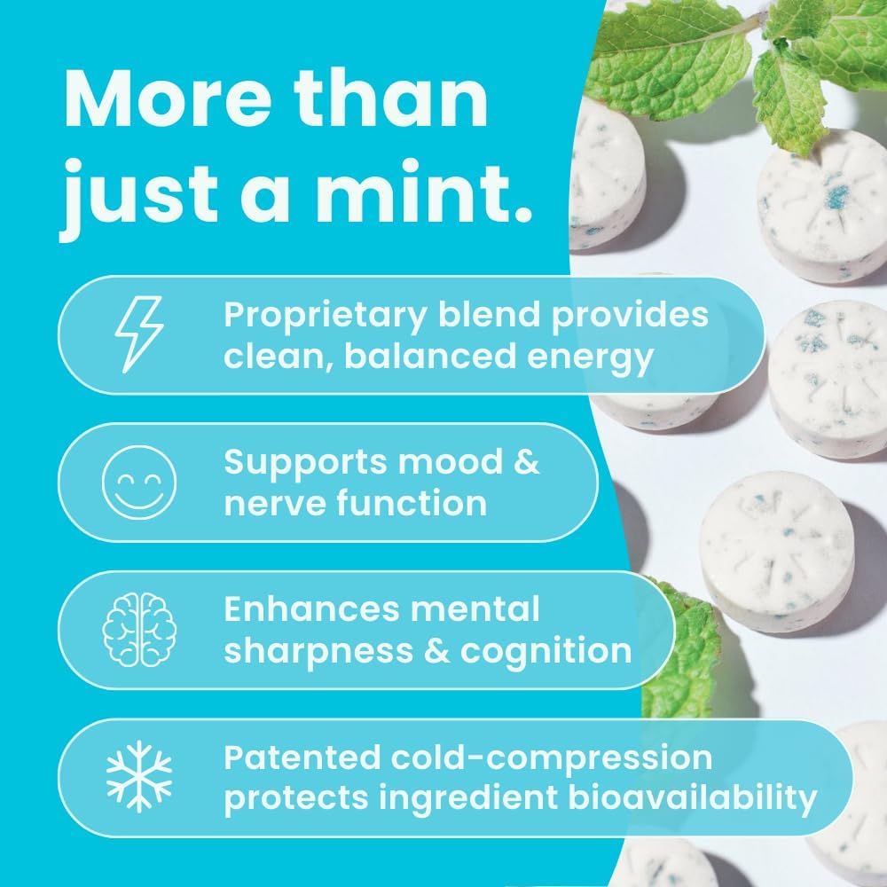 Neuro Energy & Focus Mints - Sugar Free Breath Mints with 40mg Natural Caffeine, B Vitamins & L-Theanine - Vegan Brain Supplement for Exercise, Study & Daily Focus - Peppermint, 72 ct Neuro uk supplements