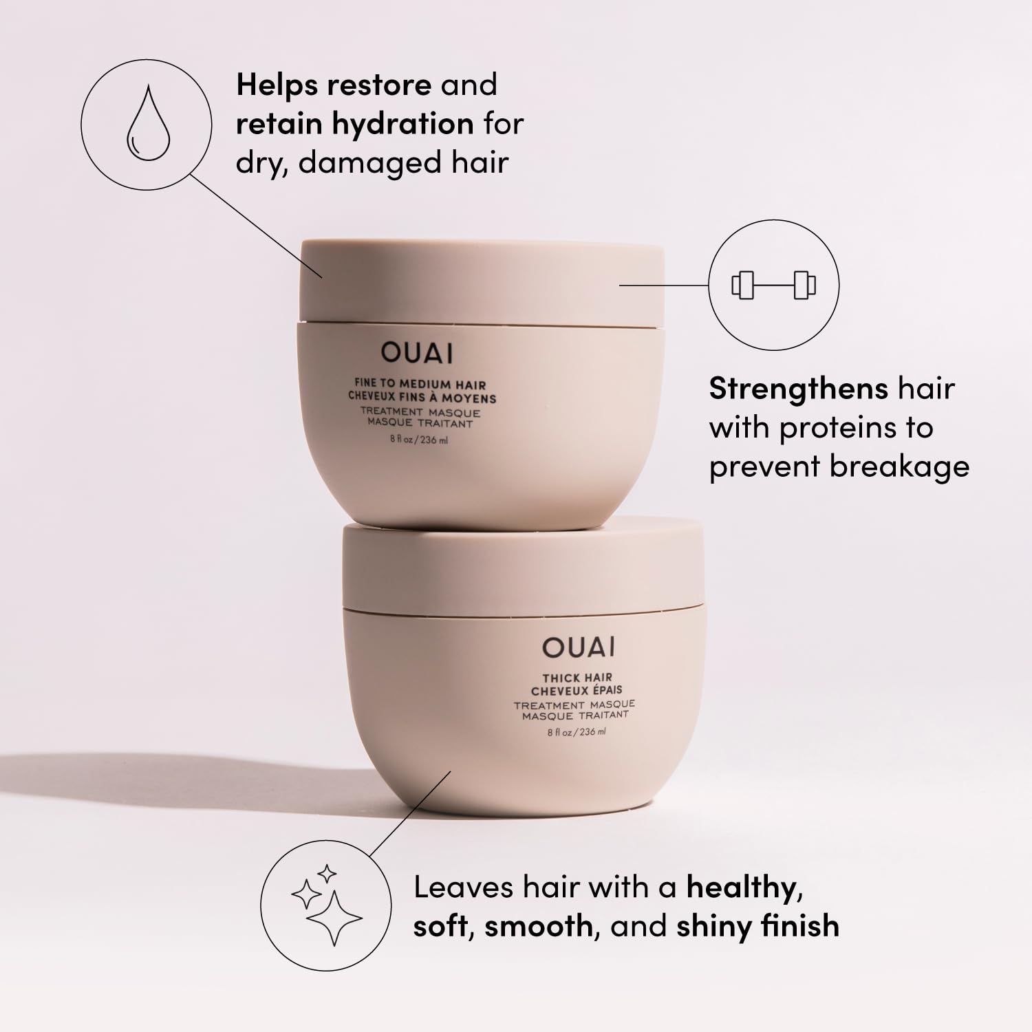OUAI Travel Kit - Includes Travel Size Leave In Conditioner, Detox Shampoo, Fine to Medium Hair Mask, Scalp & Body Scrub (4 Count) OUAI uk supplements