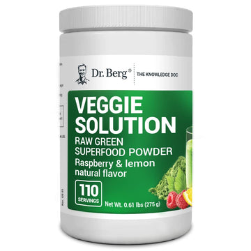 Dr. Berg's (Veggie Solution) Organic Super Greens Powder w/Spirulina - Raw Green Dr. Berg Nutritionals uk supplements