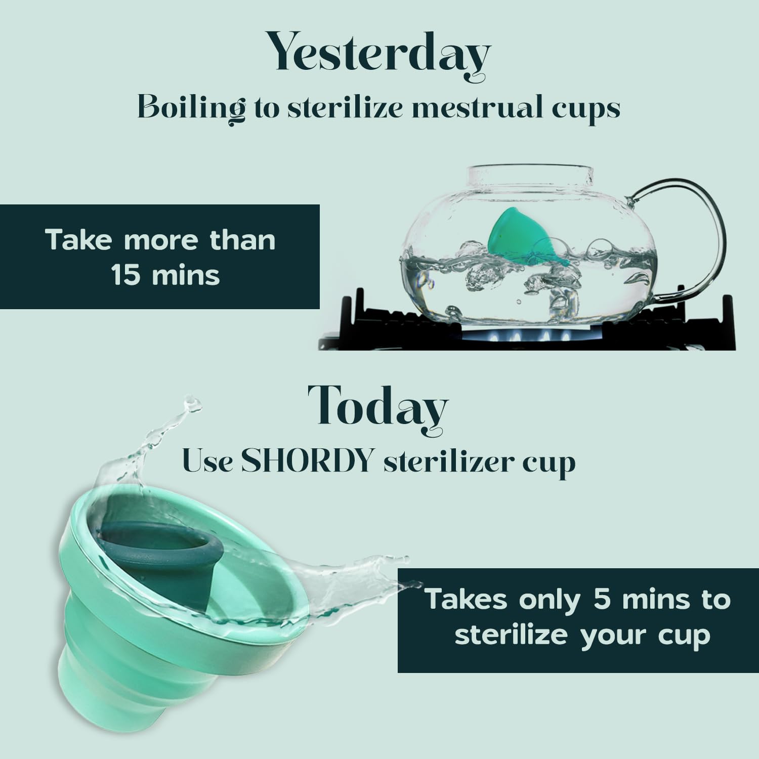 SHORDY Menstrual Case Holder for Sterilization, Collapsible Silicone Container - Boil, Sterilize SHORDY uk supplements