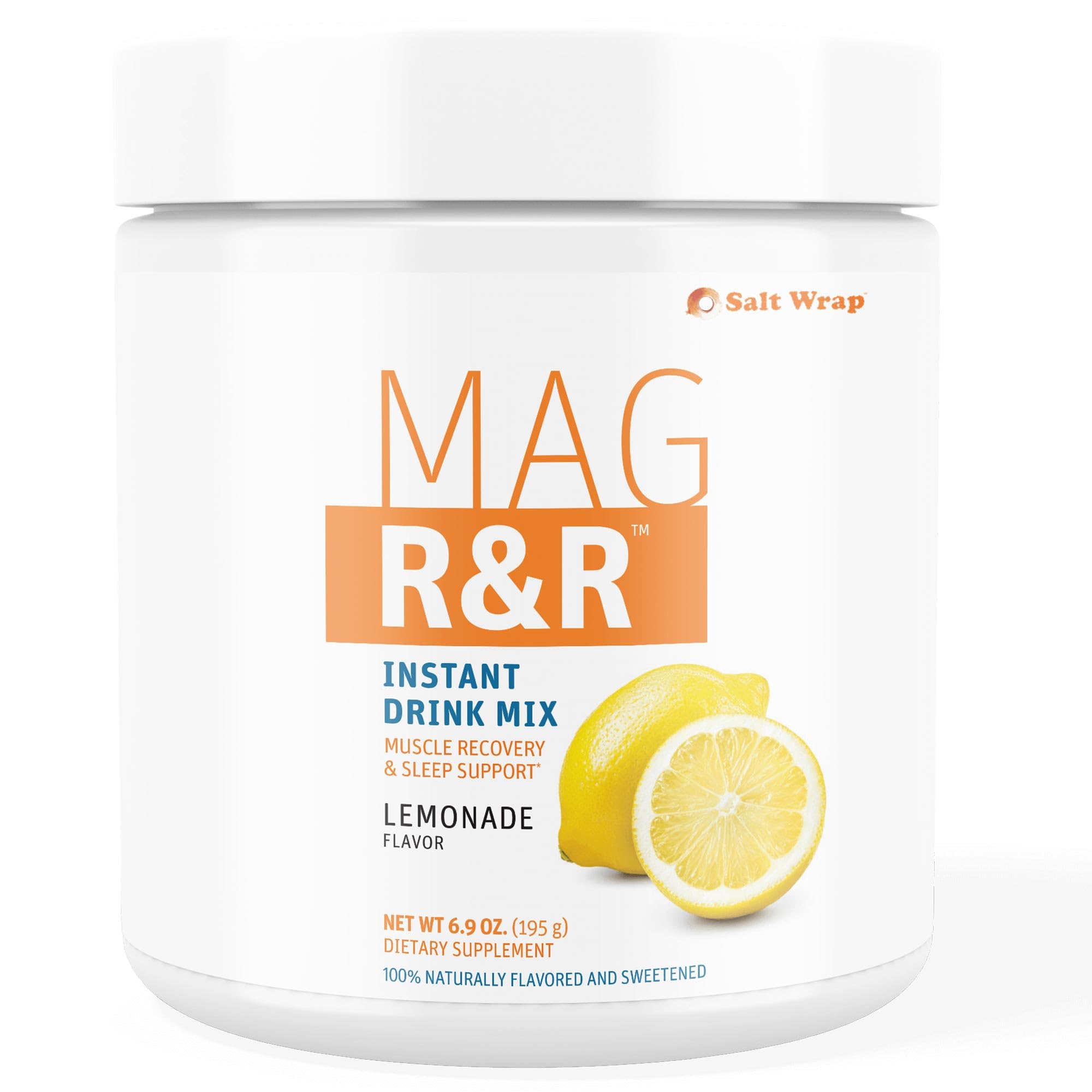 SaltWrap Mag R&R Instant Drink Mix - Sugar-Free Nighttime Magnesium Glycinate Powder with Stevia & FiberSMART® - Muscle Cramp & Leg Cramps Relief, Sleep & Relaxation Support - 30 Servings SaltWrap uk supplements