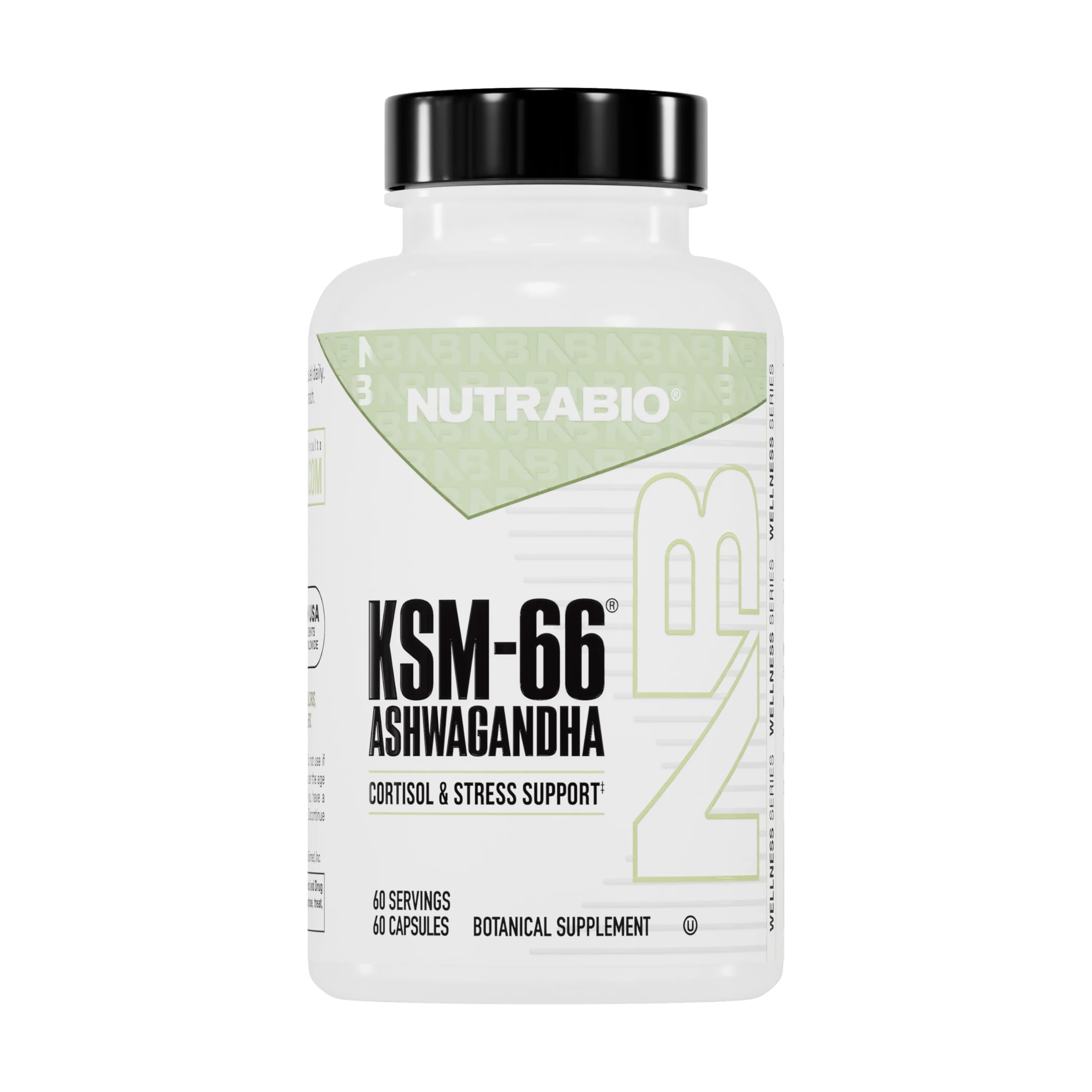 NutraBio Ashwagandha KSM-66 | Ashwagandha Herbal Supplement for Stress, Mood, & Performance | 600 MG of Clinically Studied KSM66 60 Capsules NutraBio uk supplements