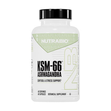 NutraBio Ashwagandha KSM-66 | Ashwagandha Herbal Supplement for Stress, Mood, & Performance | 600 MG of Clinically Studied KSM66 60 Capsules NutraBio uk supplements