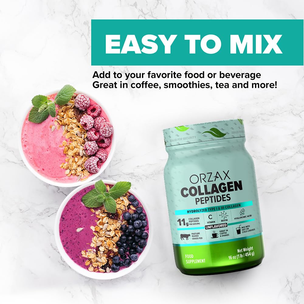 ORZAX Collagen Peptides Powder Unflavored - Hair, Skin and Nails Vitamins - Bone ORZAX uk supplements
