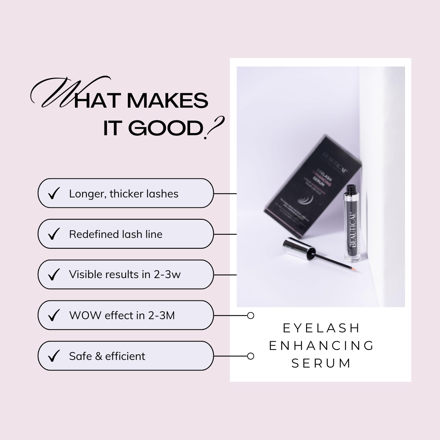 BEAUTICAL Eyelash Serum – Lash Enhancing & Conditioning Formula with Botanical Ingredients for the Appearance of Fuller, Shinier & Healthier-Looking Lashes – Nourishing Lash Care, 3ml BEAUTICAL uk supplements