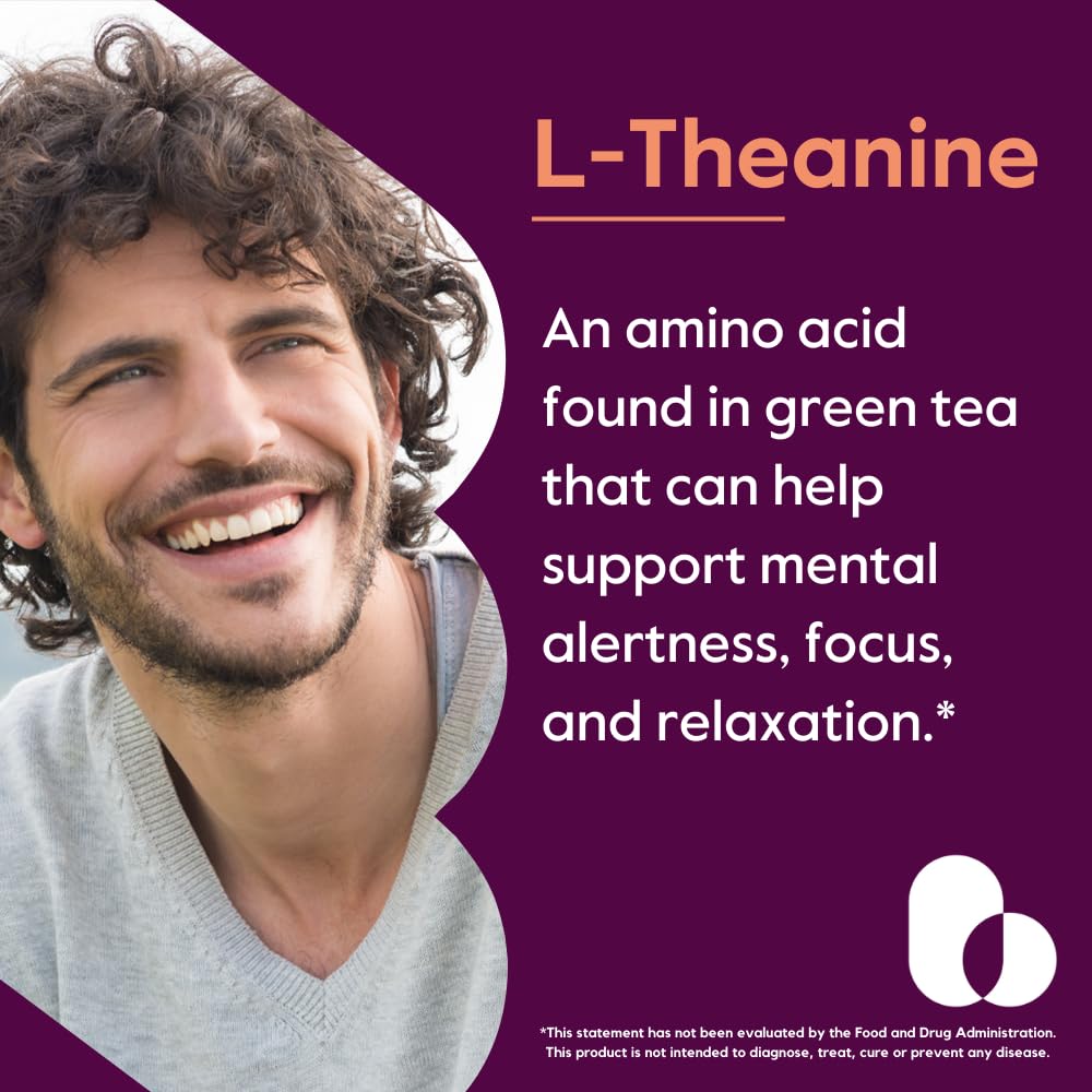 BESTVITE L-Theanine 200mg (120 Vegetarian Capsules) - No Stearates - Vegan - Non GMO - Gluten Free BESTVITE uk supplements