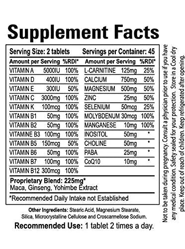 Ultra Man - Multi-Vitamins 90 Tablets - Premium Performance Formula 100% Natural - Multivitamins for Man Organic Farms Vitamins uk supplements