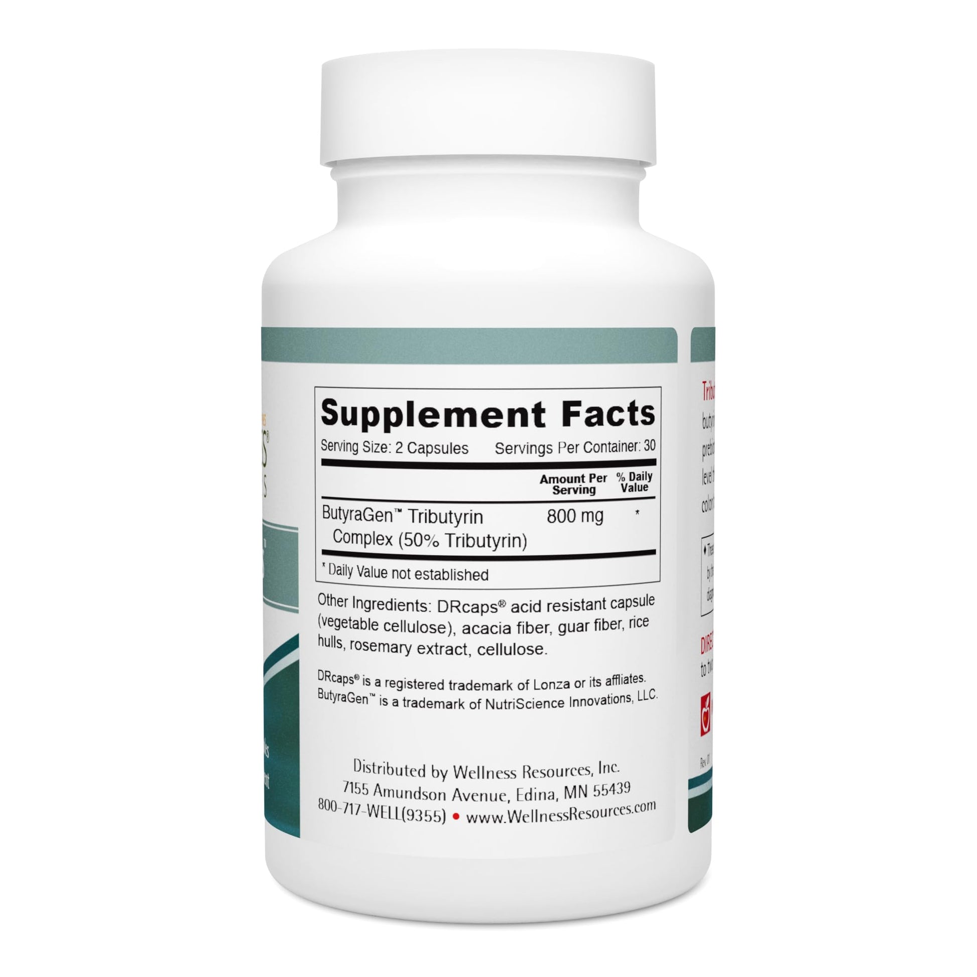 Wellness Resources Tributyrin Plus Postbiotic Supplement for Gut Health with High Absorption ButyraGen Tributyrin Complex (800mg per Two Capsules, 60 Veggie Capsules) Wellness Resources uk supplements