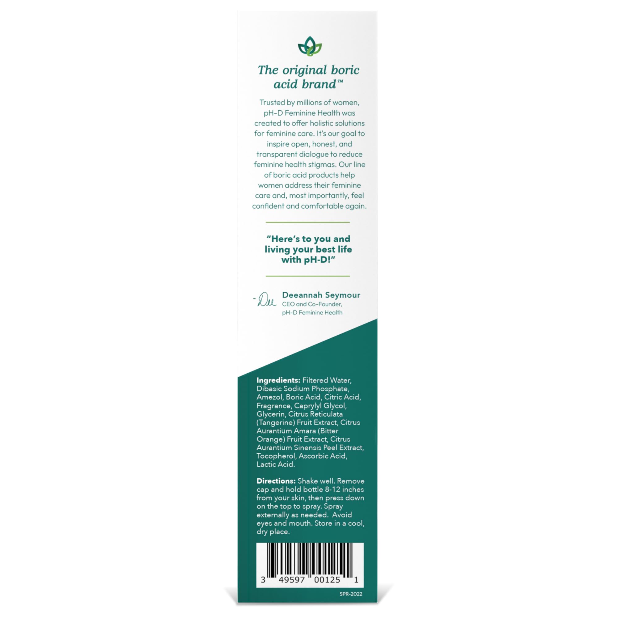 pH-D Feminine Health - Boric Acid Body Fresh Spray - Vegan, Paraben-Free, Plant Based pH-D Feminine Health Support uk supplements