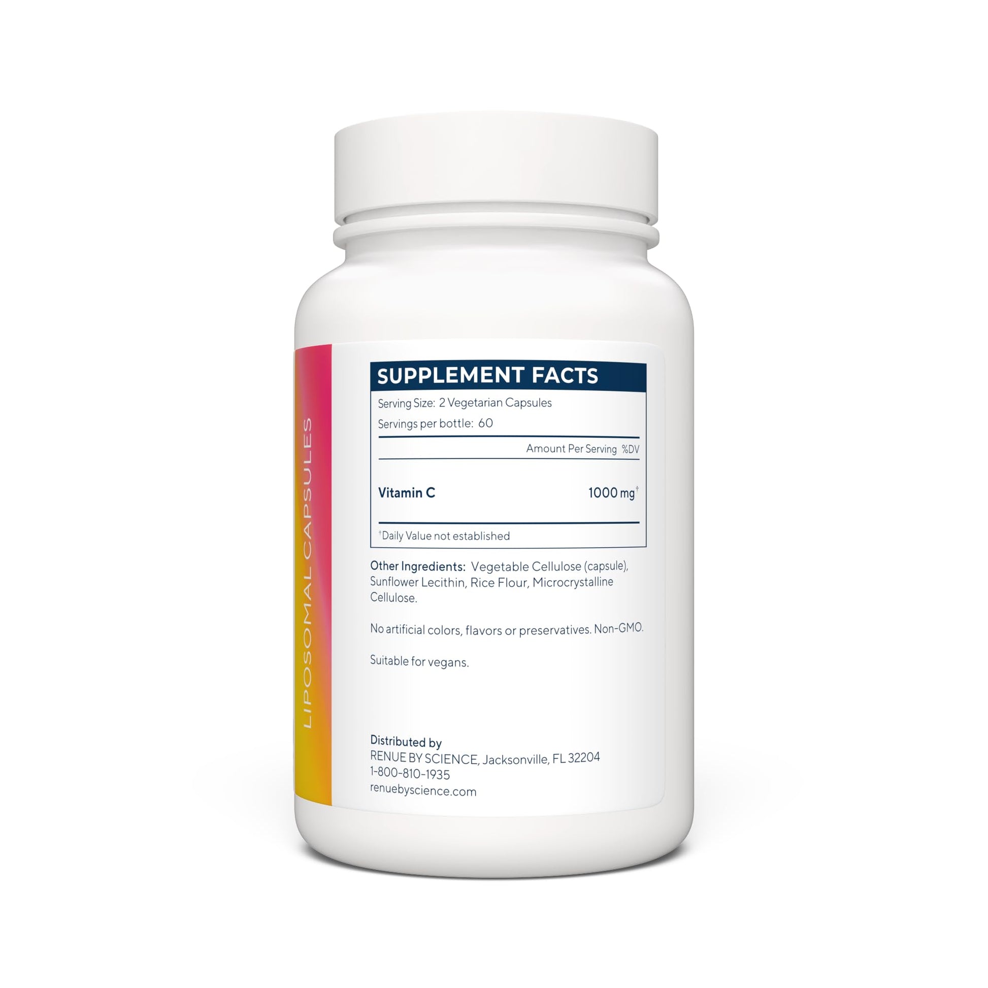 Renue By Science Vitamin C | High Strength Liposomal Supplement | 120 Capsules - 500mg VIT C per Serving | Non-GMO & Allergen Free | Made in The USA Third-Party Tested Renue By Science uk supplements