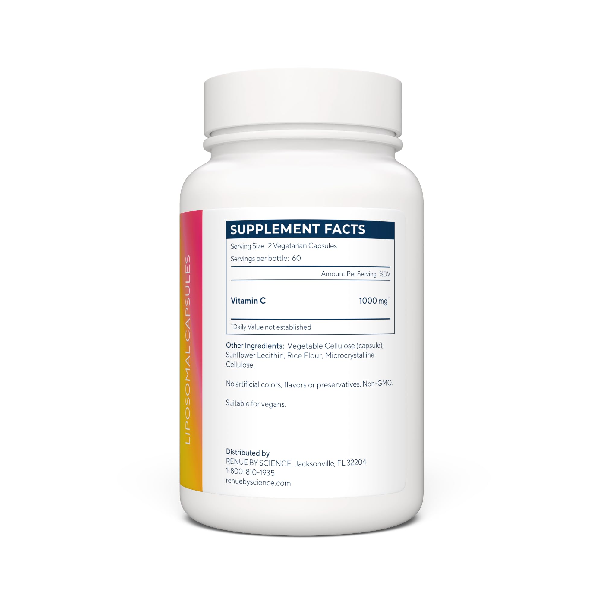 Renue By Science Vitamin C | High Strength Liposomal Supplement | 120 Capsules - 500mg VIT C per Serving | Non-GMO & Allergen Free | Made in The USA Third-Party Tested Renue By Science uk supplements
