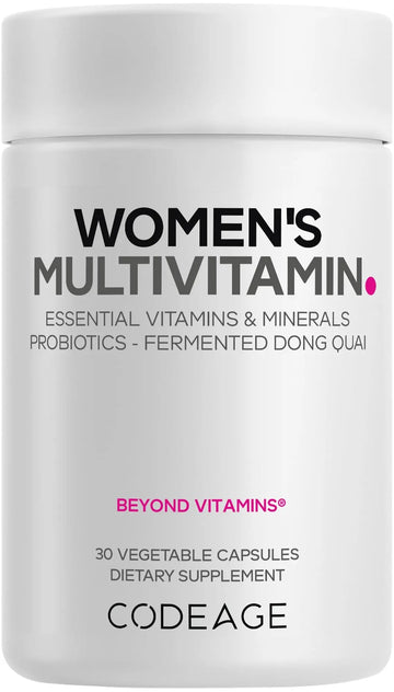 Codeage Women’s Multivitamin - Vitamins A, C, D3, E, B6, B12, Folate, Calcium, Magnesium, Iron, Dong Quai, Probiotics - 1 Capsule Per Serving Codeage uk supplements