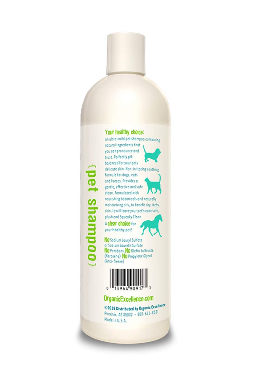 Organic Excellence Mild Dog Shampoo, Great for All Pets: Dogs, Puppies, Cats, Horses, Formulated for Sensitive Skin, Made with Aloe and Nourishing Botanicals - 16oz Organic Excellence uk supplements