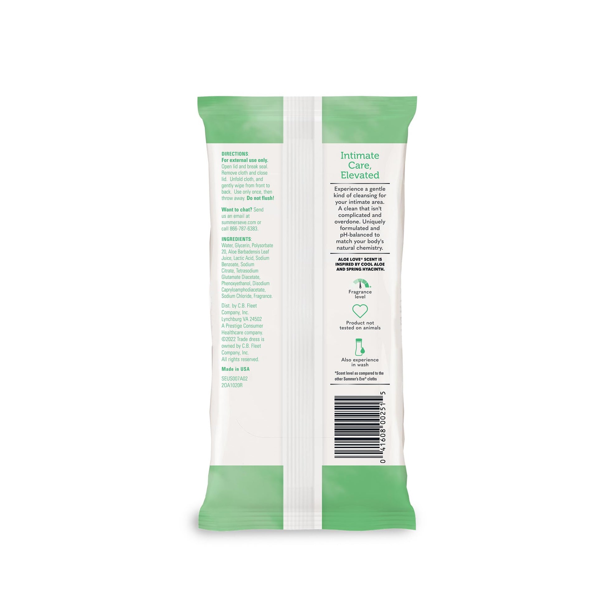Summer's Eve Aloe Love Gentle Daily Feminine Wipes, Removes Odor, pH balanced, 32 Count, 12 Pack Summer's Eve uk supplements