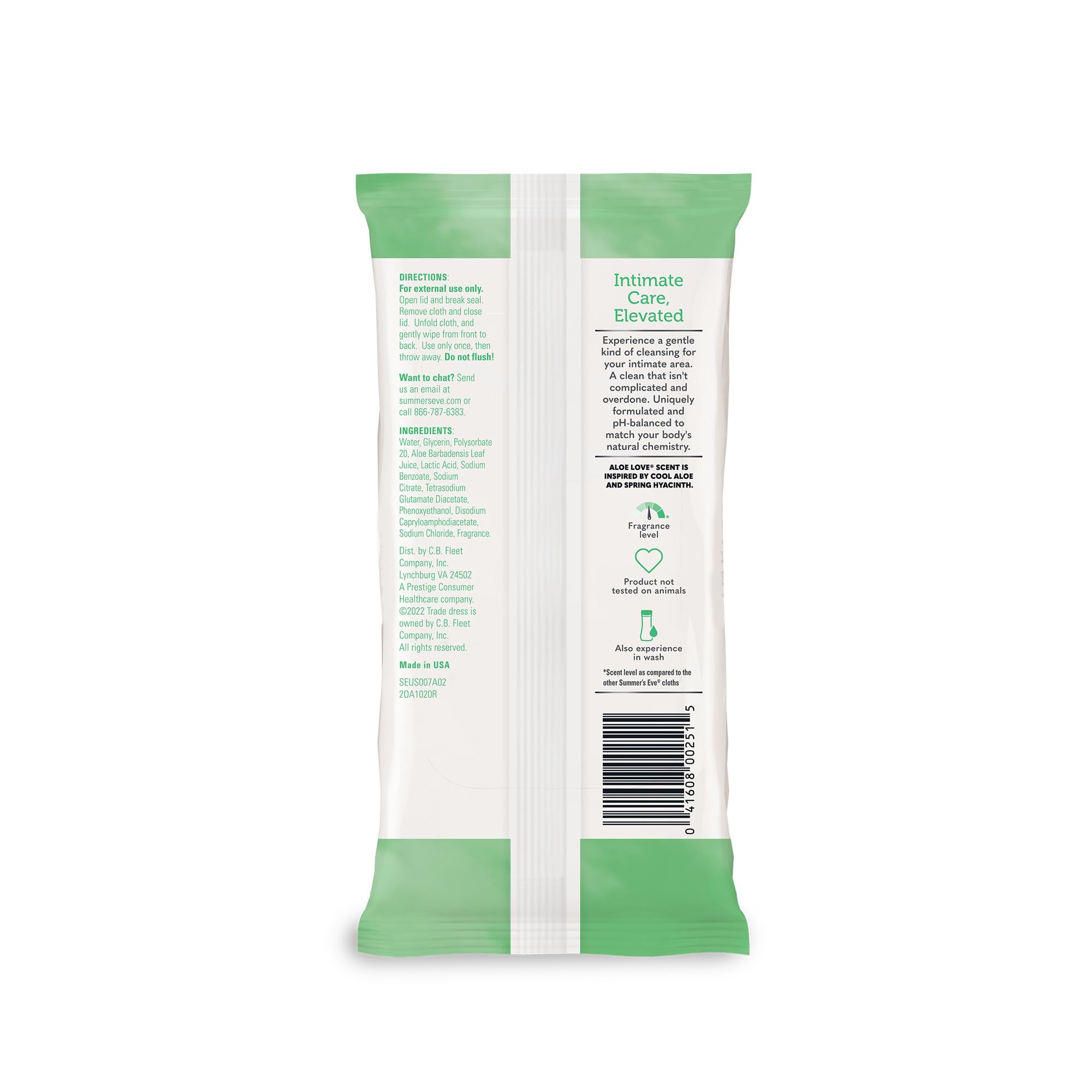 Summer's Eve Aloe Love Gentle Daily Feminine Wipes, Removes Odor, pH balanced, 32 Count, 12 Pack Summer's Eve uk supplements