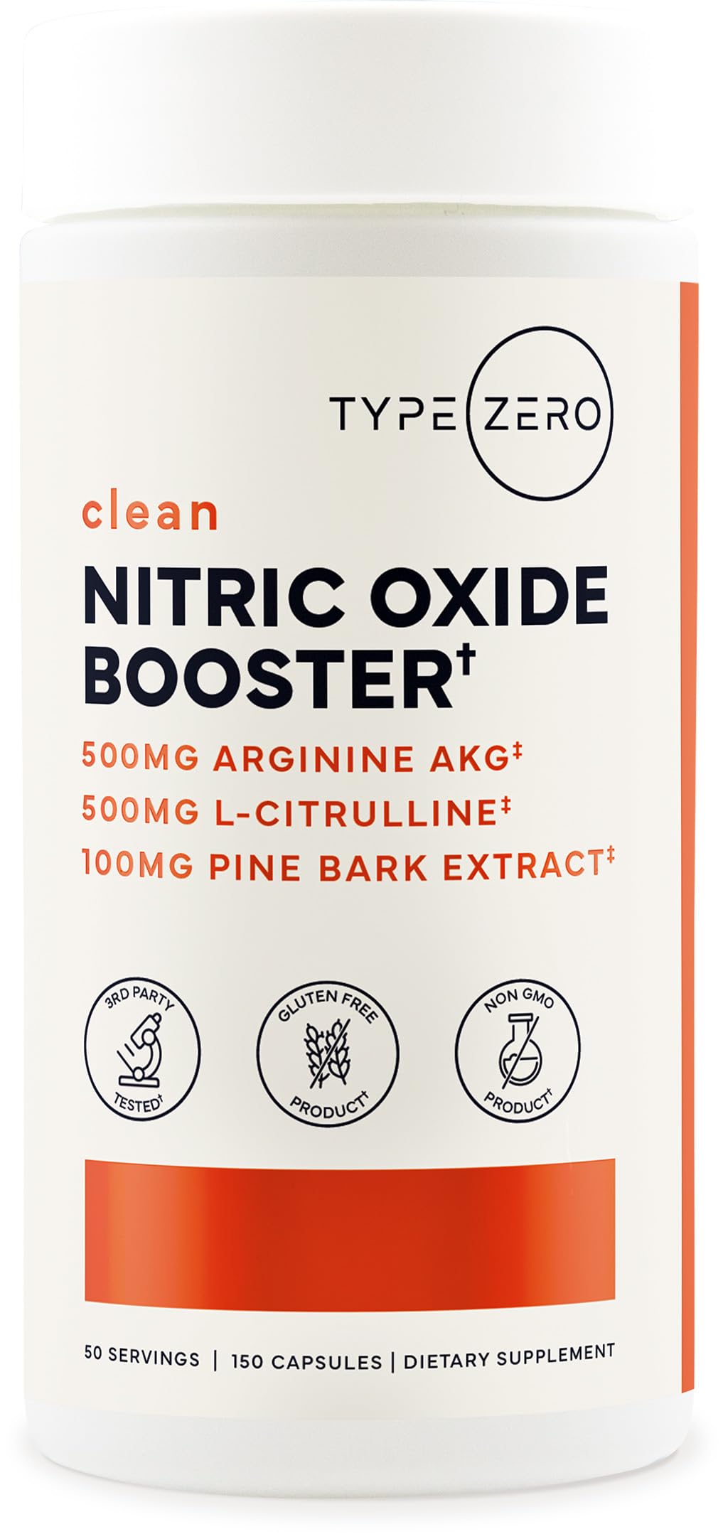 Type Zero Nitric Oxide 6X Booster, 150 Veggie Capsules - Natural Supplement - Beetroot, Arginine AKG, Citrulline, Pine Bark, Garlic & VIT C | Nitrous Oxide Type Zero uk supplements