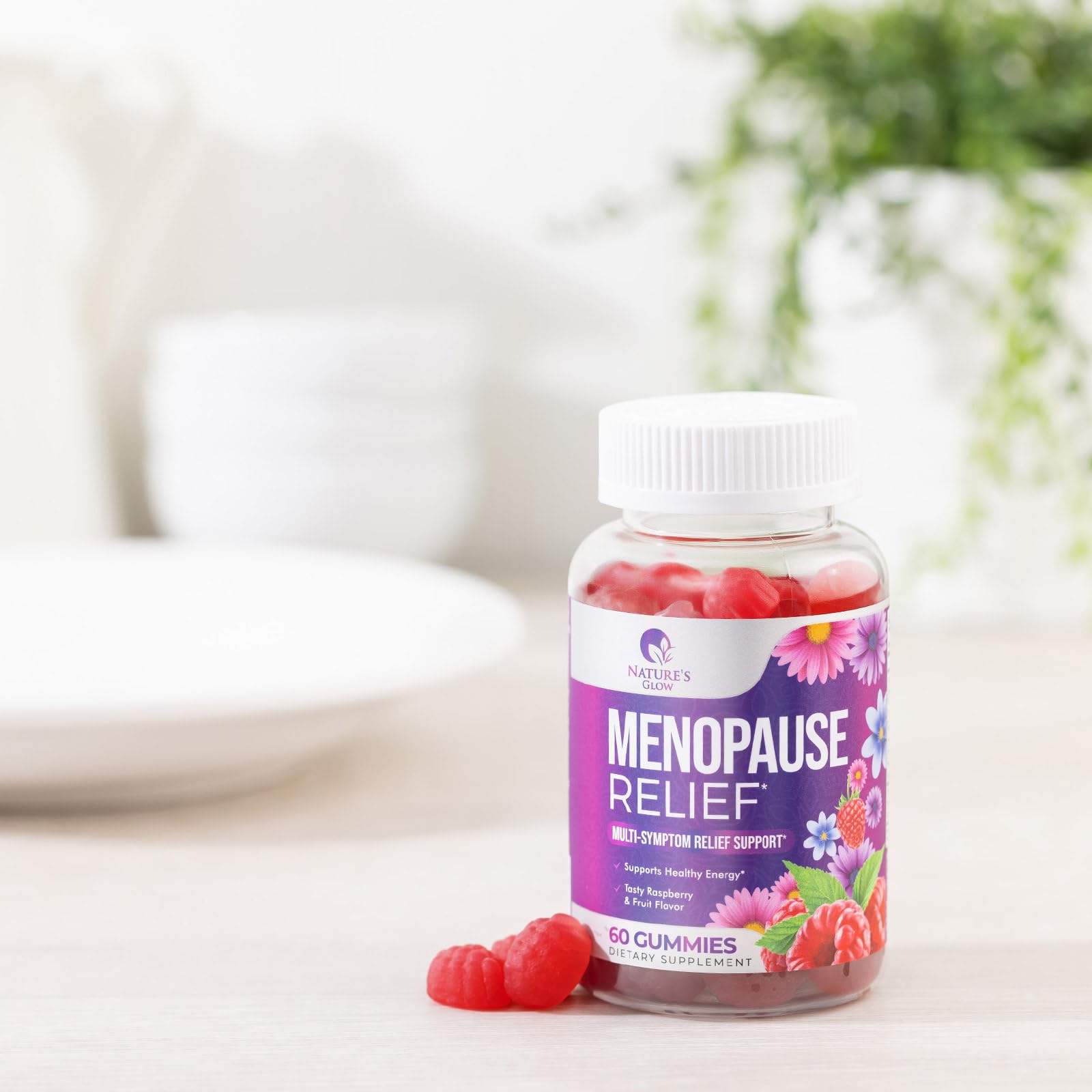 Menopause Supplement for Women - Complete Multi-Benefit Menopause Relief Gummy for Mild Hot Flashes & Night Sweats, Natural Balance & Energy Support, Menopausal Vitamins, Gluten Free - 60 Gummies Nature's Glow uk supplements