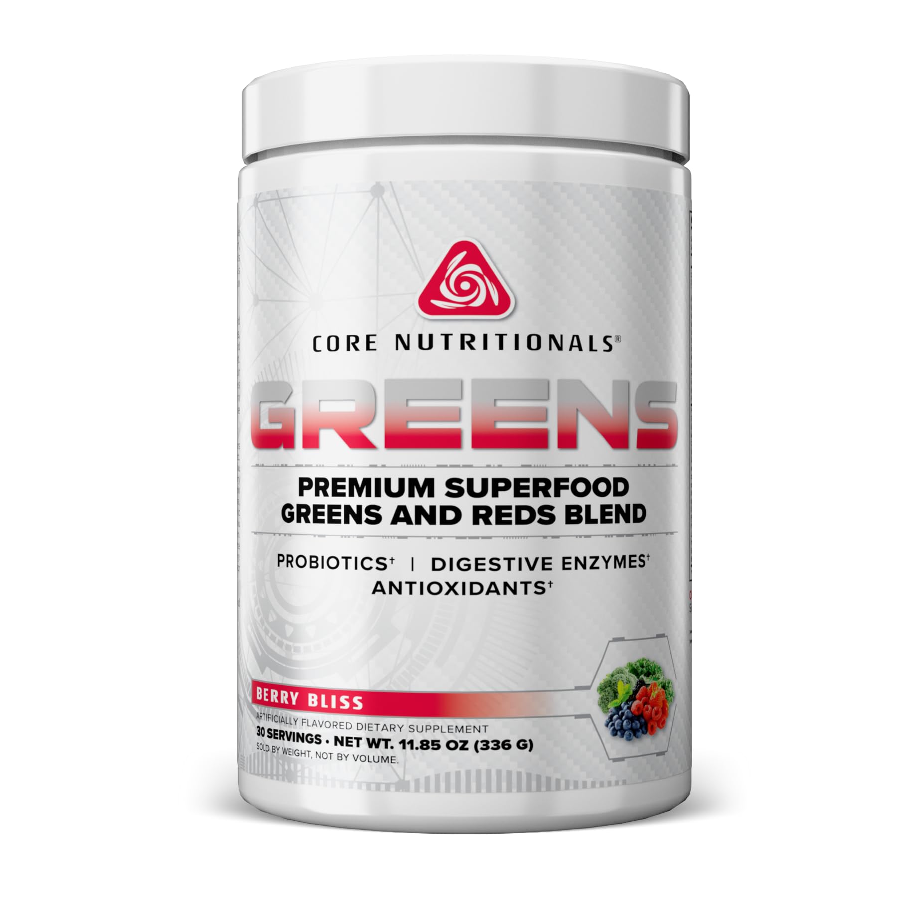 Core Nutritionals Greens | Premium Superfood Reds & Greens Blend | 5 Billion CFU Probiotics, Digestive Enzymes, & Antioxidants | 30 Servings (Berry Bliss) Core Nutritionals uk supplements