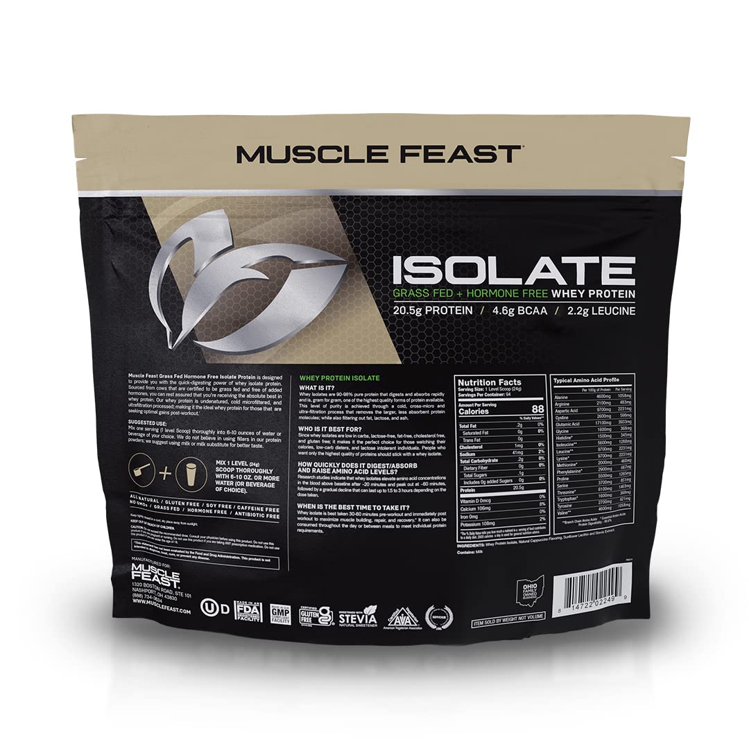 Muscle Feast Grass-Fed Whey Protein Isolate, All Natural Hormone Free Pasture Raised Muscle Feast uk supplements