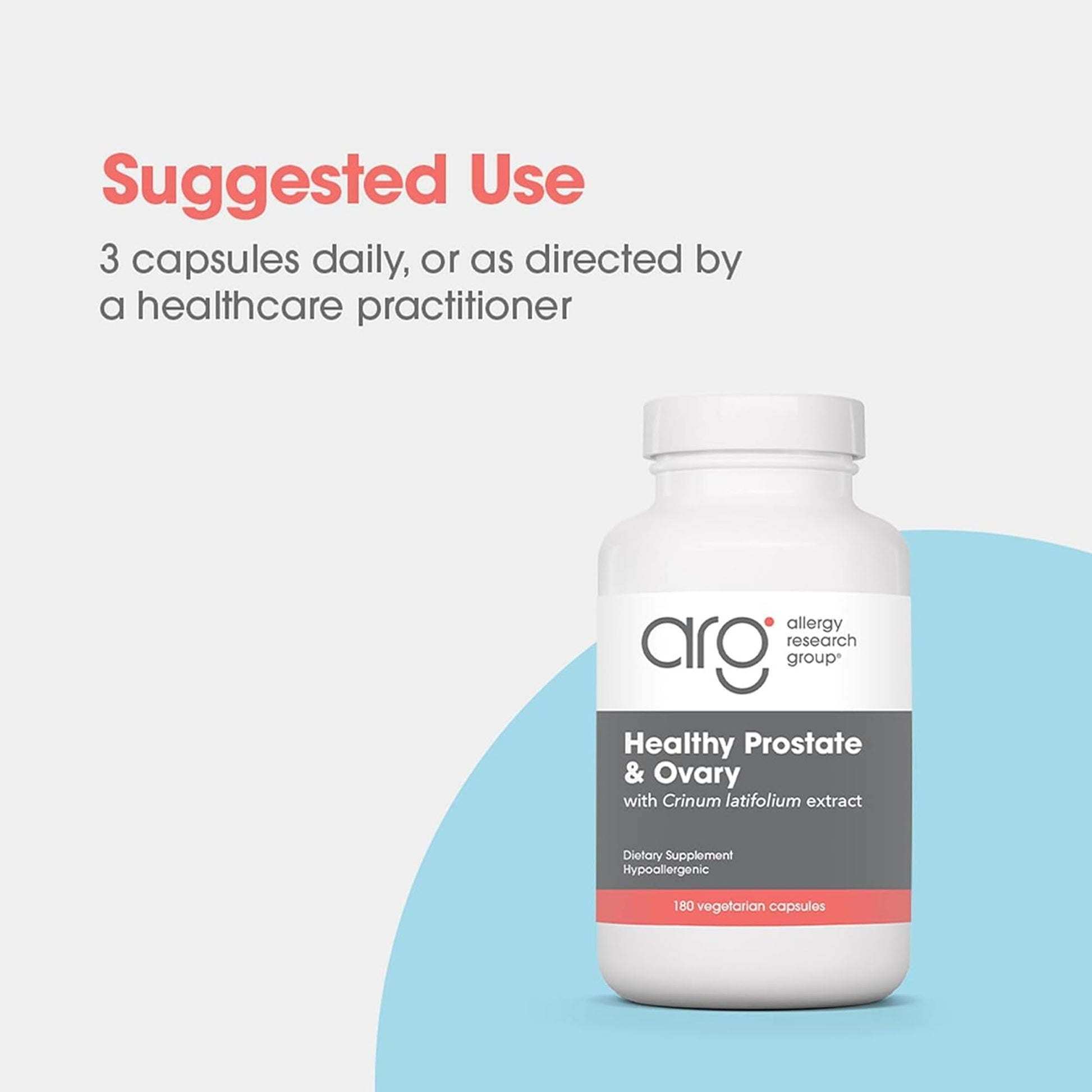 Allergy Research Group Healthy Prostate & Ovary - Traditional Chinese & Vietnamese Herbal Blend with Crinum Latifolium - Supports Reproductive Tissue & Immune Balance - 60 Servings - 180 Capsules Allergy Research Group uk supplements
