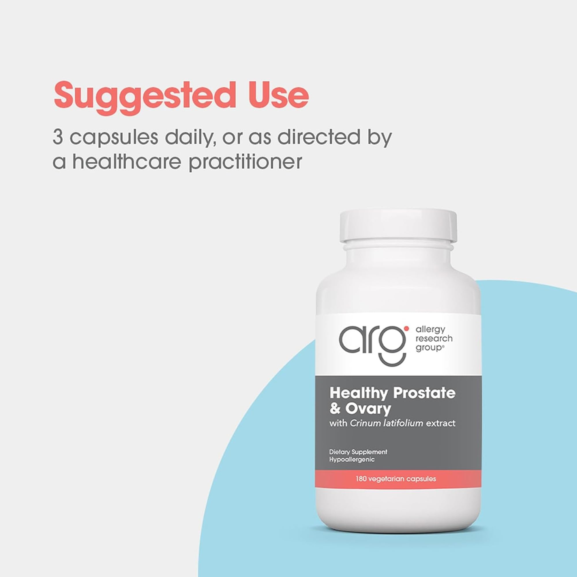 Allergy Research Group Healthy Prostate & Ovary - Traditional Chinese & Vietnamese Herbal Blend with Crinum Latifolium - Supports Reproductive Tissue & Immune Balance - 60 Servings - 180 Capsules Allergy Research Group uk supplements