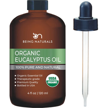 Organic Eucalyptus Essential Oil - Huge 4 FL OZ - 100% Pure & Natural – Premium Natural Oil Being Naturals uk supplements