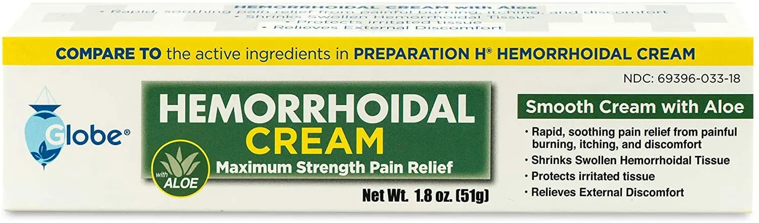 Globe Hemorrhoidal Cream, Phenylephrine HCl, Pramoxine with Aloe, Relief from Burning, Itching and Discomfort of Hemorrhoids, 1.8 Ounces Globe uk supplements