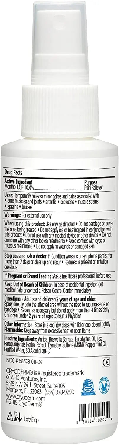 CryoDerm 4 oz Spray Cold Therapy (6 Pack) CryoDerm uk supplements