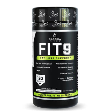 Sascha Fitness Fat Loss pills | Collagen support | Fluid Balance | FIT9 Ingredients: 7Keto + Uva Ursi, Gotu Kola, L-Theanine,Gingko Biloba,DIM,Green Tea | Weight Loss Supplements-Vegan-120 Natural Cap SASCHA FITNESS uk supplements