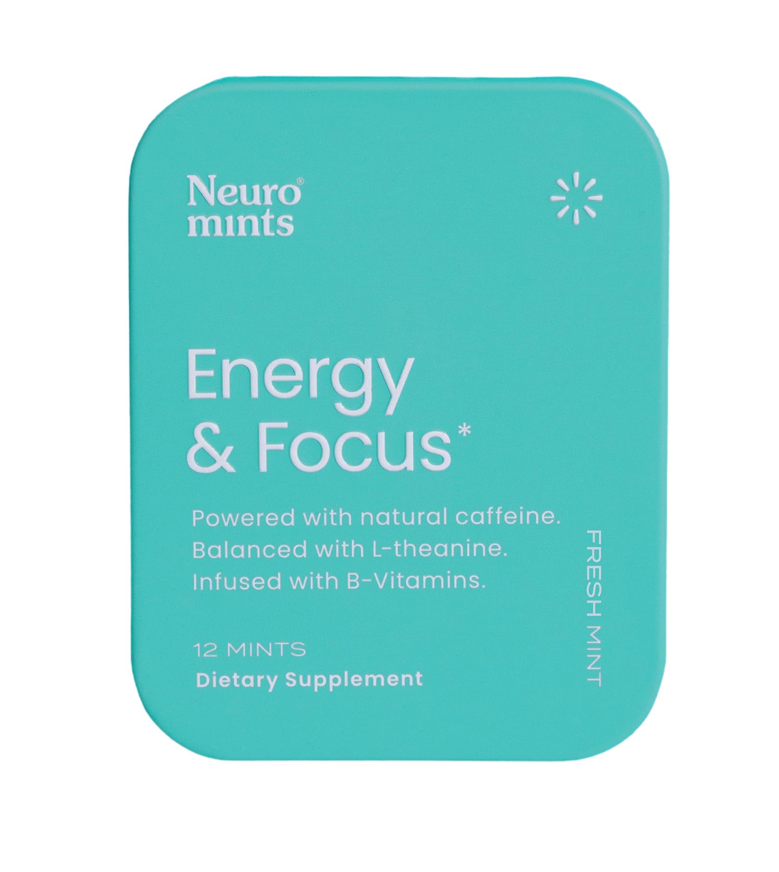 Neuro Energy & Focus Mints - Sugar Free Breath Mints with 40mg Natural Caffeine, B Vitamins & L-Theanine - Vegan Brain Supplement for Exercise, Study & Daily Focus - Peppermint, 12 ct Neuro uk supplements