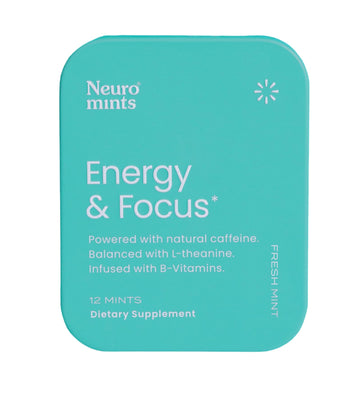Neuro Energy & Focus Mints - Sugar Free Breath Mints with 40mg Natural Caffeine, B Vitamins & L-Theanine - Vegan Brain Supplement for Exercise, Study & Daily Focus - Peppermint, 12 ct Neuro uk supplements