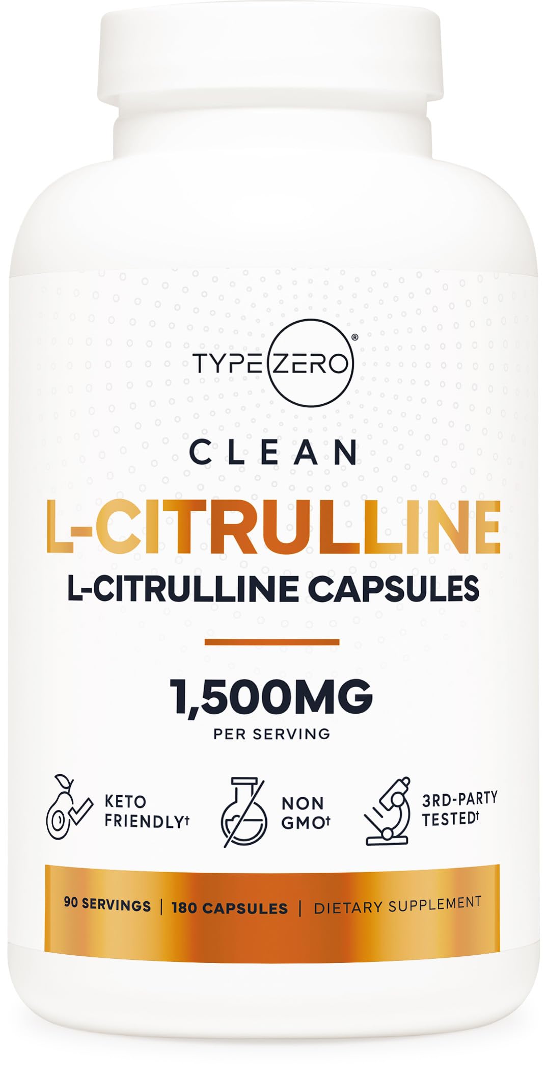 Type Zero L-Citrulline Capsules (180 Capsules) (1500 mg per Serving) - GMO-Free Type Zero uk supplements