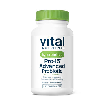 Hyperbiotics Vital Nutrients Pro-15 Advanced Probiotics for Women and Men | 15 Strains + Kiwifruit | Clinically Studied Daily Probiotics for Digestive Health, Gas, & Bloating | 30 Vegan Tablets Hyperbiotics uk supplements