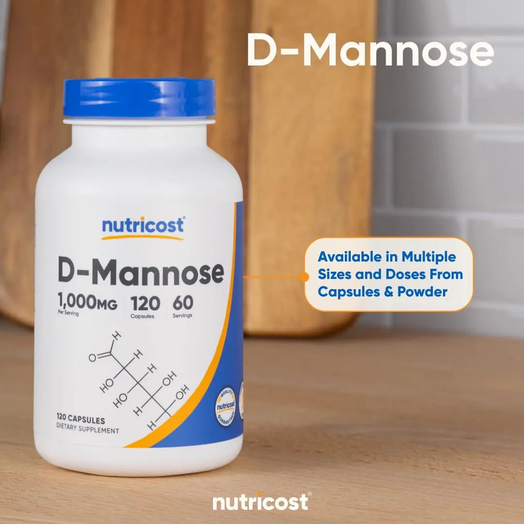 Nutricost D-Mannose 1000mg Per Serving, 120 Capsules - 500mg Per Capsule, Urinary Tract Health, Non-GMO and Gluten Free (Pack of 2) Nutricost uk supplements