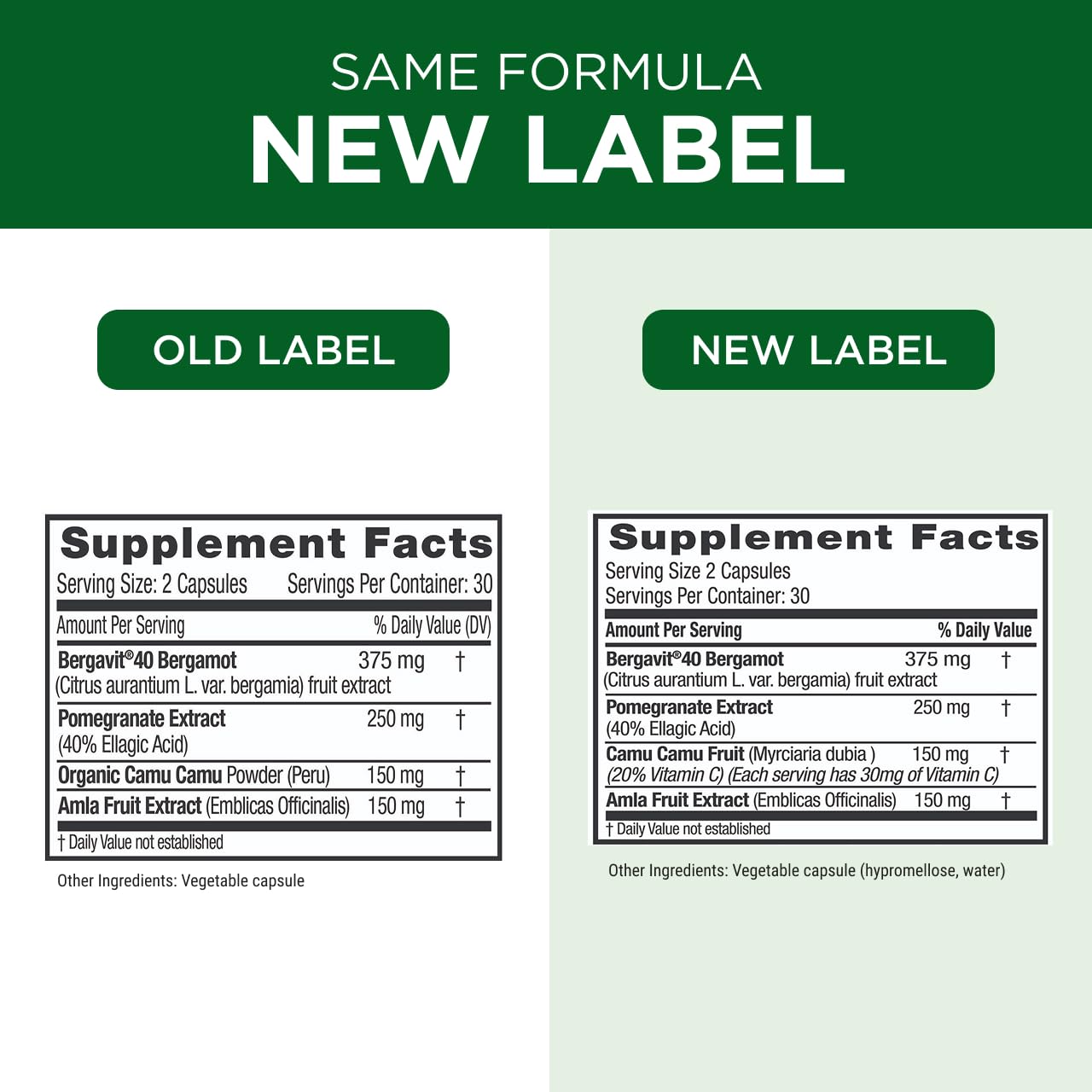 EMERALD LABS Bergamot+ - Supports Metabolism & Heart Health with Bergamot, Pomegranate, Amla & Camu Camu - Gluten-Free & Vegan - 60 Vegetable Capsules (30 Servings) EMERALD LABS uk supplements